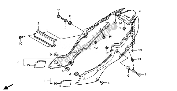 Todas las partes para Cubierta Lateral de Honda CBR 125 RW 2008