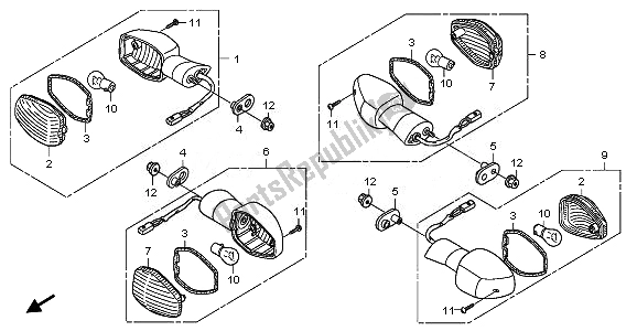 All parts for the Winker of the Honda XL 700 VA Transalp 2010