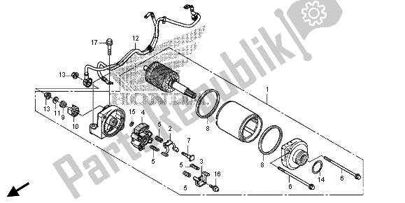 All parts for the Starter Motor of the Honda CBR 500 RA 2013