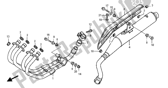 All parts for the Exhaust Muffler of the Honda CB 600F2 Hornet 2001