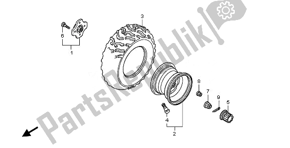 All parts for the Rear Wheel of the Honda TRX 420 FA Fourtrax Rancher AT 2010