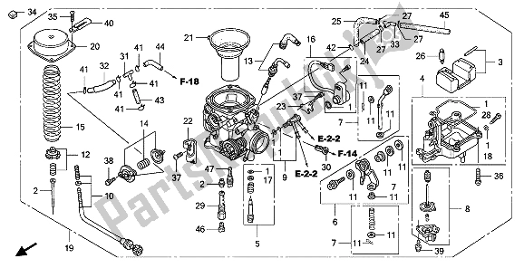 Alle onderdelen voor de Carburator van de Honda VT 750C 2007