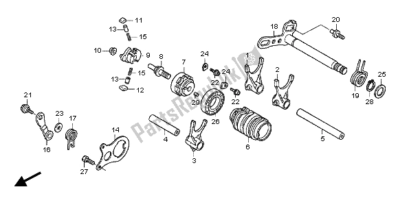 All parts for the Gearshift Drum of the Honda CRF 150R SW 2012