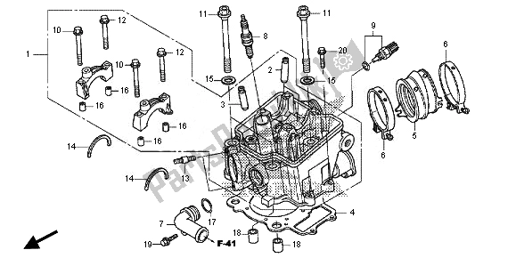 All parts for the Cylinder Head of the Honda CRF 250R 2014