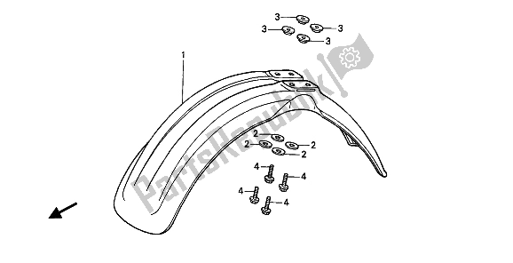Tutte le parti per il Parafango Anteriore del Honda CR 500R 1991
