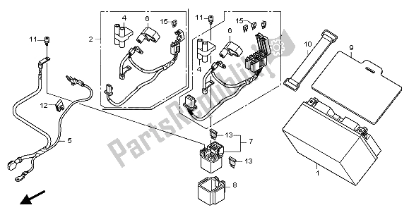 Todas as partes de Bateria do Honda CB 600F Hornet 2007