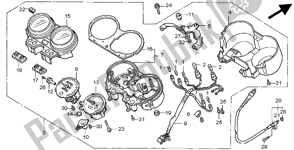 All parts for the Meter (kmh) of the Honda CB 750F2 1998