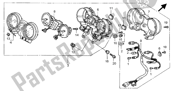 All parts for the Meter (mph) of the Honda CBF 600 NA 2005
