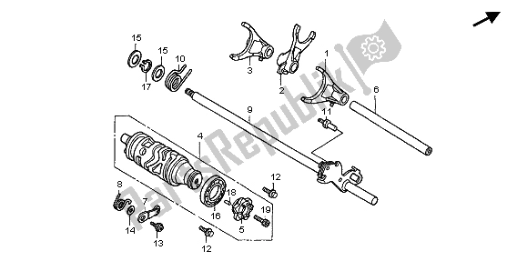 Todas as partes de Tambor De Mudança De Marchas do Honda CBF 600 SA 2007