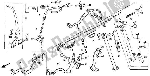 Todas las partes para Pedal De Freno Y Pedal De Cambio Y Caballete Lateral de Honda XR 600R 1985