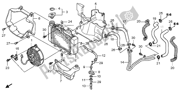 Alle onderdelen voor de Radiator van de Honda PES 125R 2009