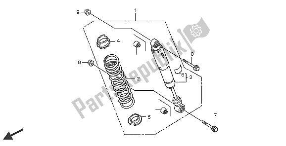 Todas las partes para Cojín Trasero de Honda TRX 300 EX Fourtrax 2005