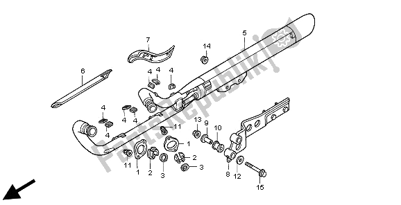 All parts for the Exhaust Muffler of the Honda VT 750C 1997