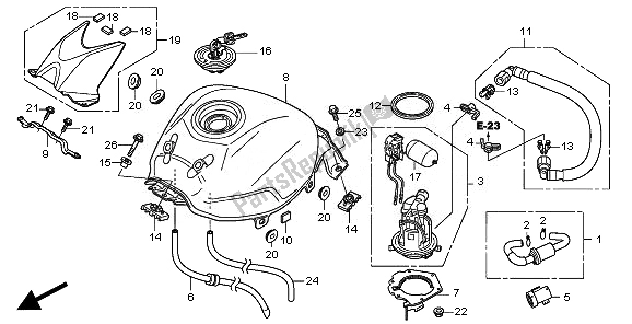 All parts for the Fuel Tank of the Honda CBR 250R 2011