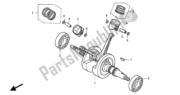 Tutte le parti per il Albero Motore E Pistone del Honda VT 125C 2000