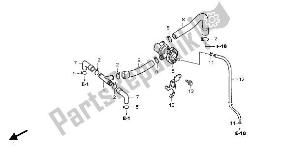 All parts for the Air Injection Control Valve of the Honda CBF 600 SA 2005