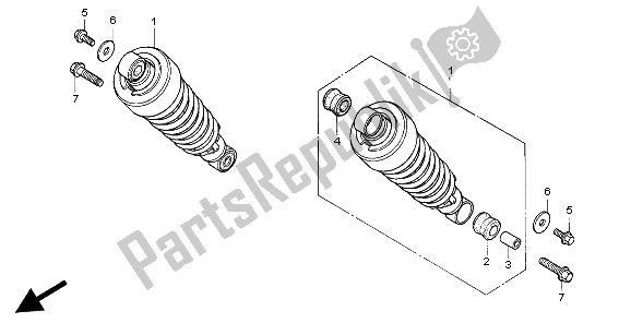 All parts for the Rear Cushion of the Honda VF 750C 1997