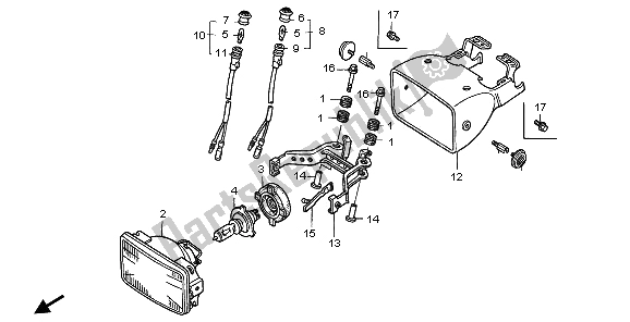 Alle onderdelen voor de Koplamp van de Honda TRX 300 EX Sportrax 2003