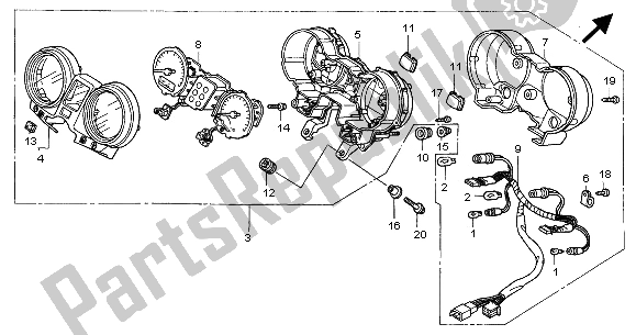 Tutte le parti per il Metro (kmh) del Honda CBF 600 NA 2005