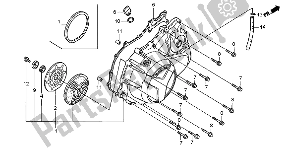 Todas las partes para Tapa Del Cárter Derecho de Honda VTR 1000F 2003