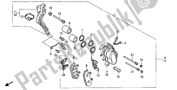 Todas las partes para Pinza De Freno Delantero de Honda CB 450S 1988