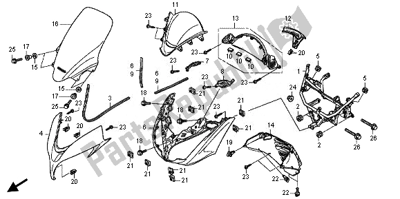 Wszystkie części do Przednia Ok? Adka Honda FJS 600A 2011