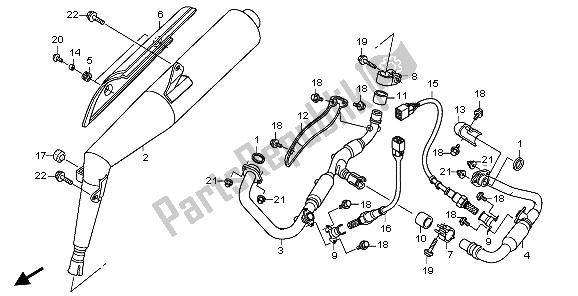 All parts for the Exhaust Muffler of the Honda XL 125V 2009