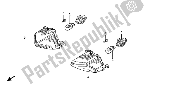 All parts for the Winker of the Honda VFR 800 2006