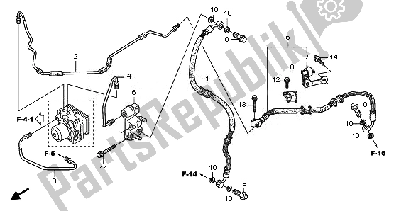 Todas las partes para Tubo De Freno Trasero de Honda FES 125A 2011