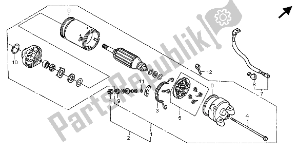 All parts for the Starting Motor of the Honda VT 750C 1999