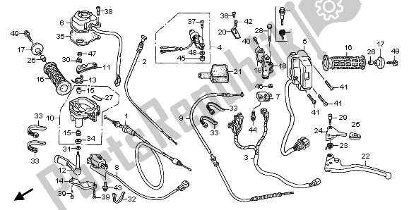 Tutte le parti per il Cavo E Interruttore del Honda TRX 400 FA Fourtrax Rancher AT 2004
