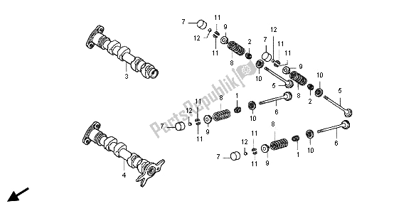 Toutes les pièces pour le Arbre à Cames Et Soupape du Honda FJS 600A 2012