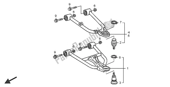 Todas las partes para Brazo Delantero de Honda TRX 250 EX Sporttrax 2005