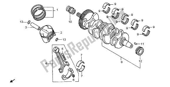 All parts for the Crankshaft & Piston of the Honda CBF 600 NA 2006