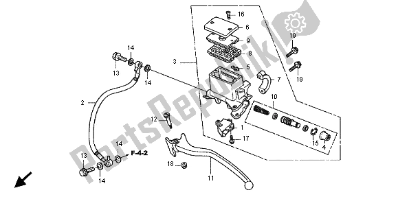 All parts for the Rr. Brake Master Cylinder of the Honda SH 150 2012