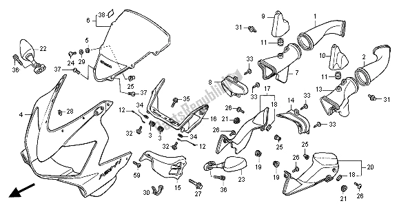 Wszystkie części do Górna Maska Honda CBR 600F 2001