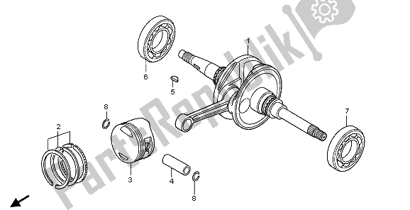 Toutes les pièces pour le Vilebrequin Et Piston du Honda FES 150 2009