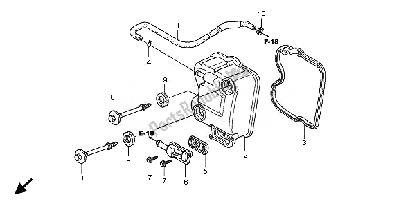 Alle onderdelen voor de Kleppendeksel van de Honda SH 150 2010