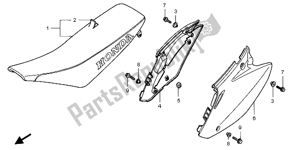 Todas las partes para Asiento Y Cubierta Lateral de Honda CR 125R 2006