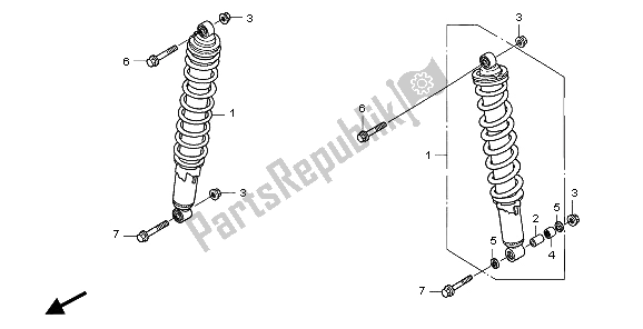 Todas las partes para Cojin Delantero de Honda TRX 400 EX 2007