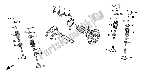 Todas las partes para árbol De Levas Y Válvula de Honda CRF 250R 2004