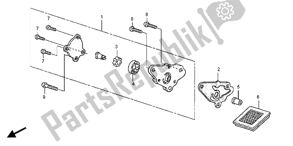 All parts for the Oil Pump of the Honda CRF 70F 2012