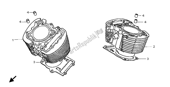 Tutte le parti per il Cilindro del Honda VT 1100C3 1999