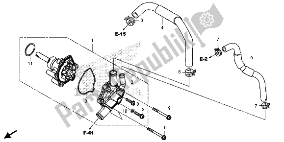 All parts for the Water Pump of the Honda CBR 500 RA 2013
