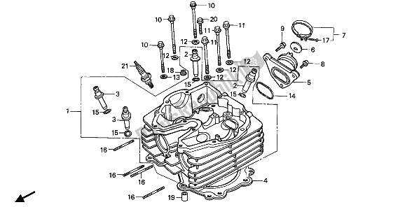 Todas las partes para Cabeza De Cilindro de Honda XR 600R 1990