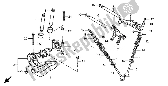 All parts for the Camshaft & Valve of the Honda TRX 500 FA Fourtrax Foreman Rubicon 2008