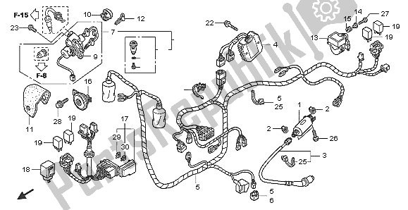 All parts for the Wire Harness of the Honda SH 150 2005