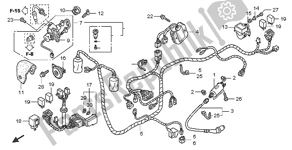 All parts for the Wire Harness of the Honda SH 150 2005