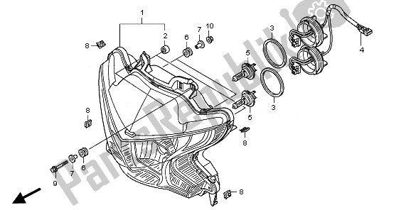 Tutte le parti per il Faro del Honda VFR 1200F 2011