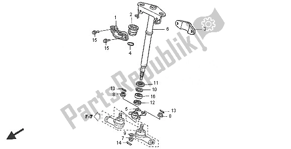 All parts for the Steering Shaft of the Honda TRX 400 FA Fourtrax Rancher AT 2005